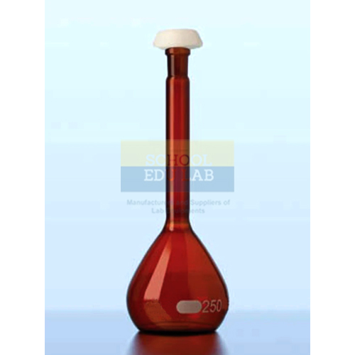 Amber Volumetric Flask, With PE Stopper